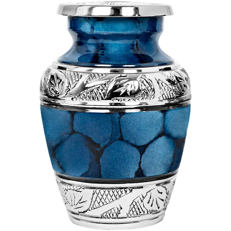 Trupoint Memorials Heavenly Peace Dark Blue Small Keepsake Urns For Human Ashes Set Of With